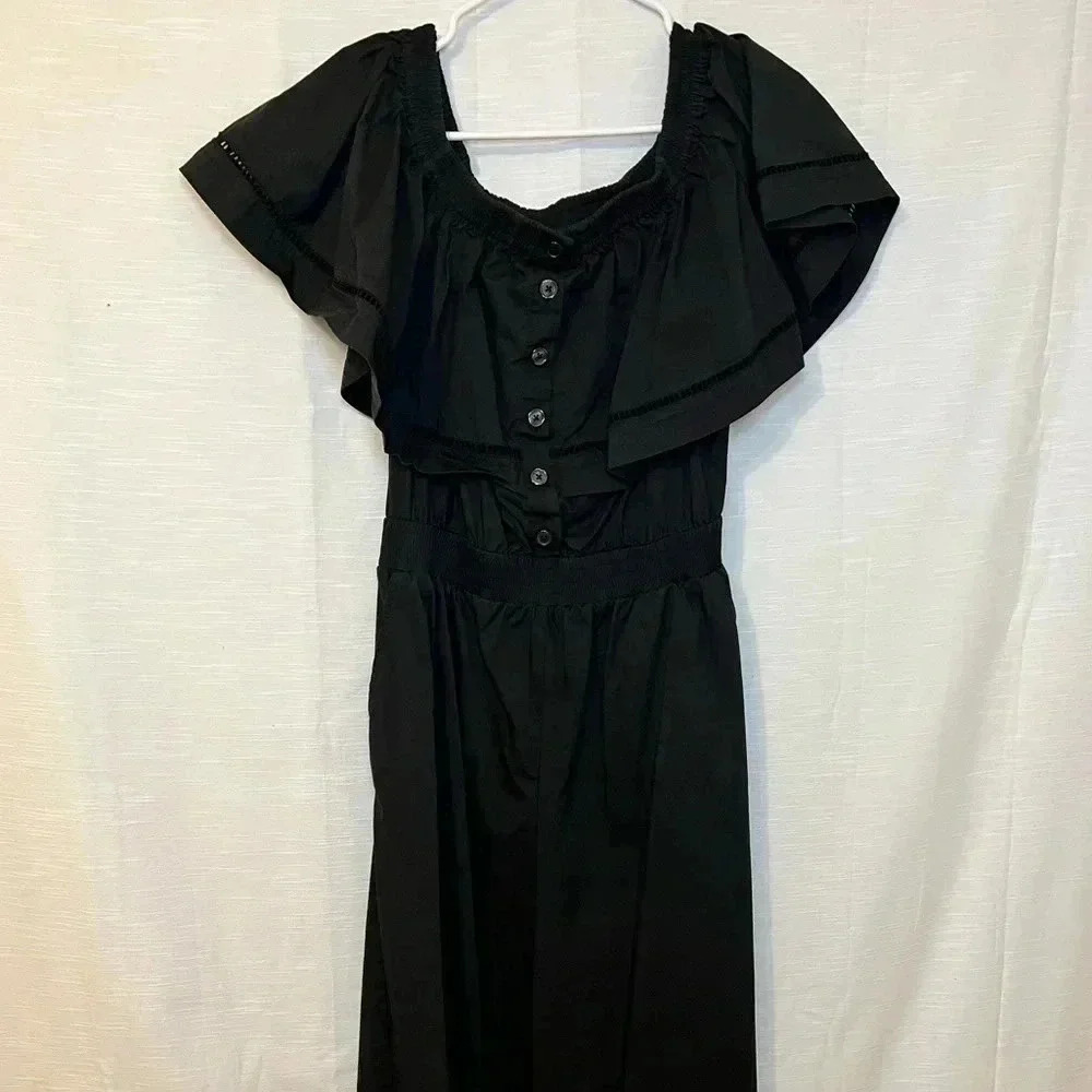 DONNA KARAN Off-The-Shoulder Jumpsuit Medium - Picture 7 of 13